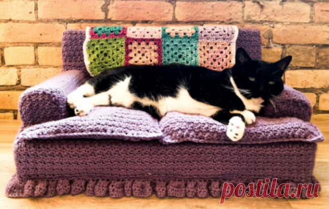Идея вязания: домики и диванчики для кошек. 15 фото: от милых до ржачных! | Записки Спицеманьяка | Яндекс Дзен