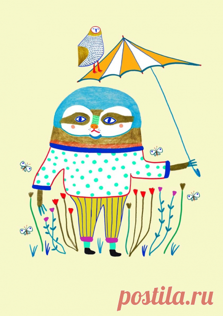 sloth art, sloth illustration, illustrator, artist, kids decor, character design - Ashley Percival Illustration