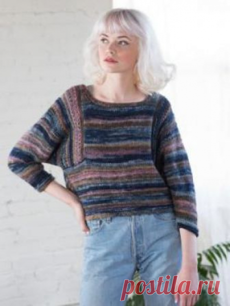 Пуловер Марлей Стильный свитер для женщин, связанный на спицах 5 мм из полушерсти. Модель имеет укороченную длину рукавов и деталей переда и...