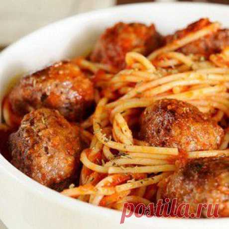 Спагетти с мясными шариками в томатном соусе рецепт – паста и пицца