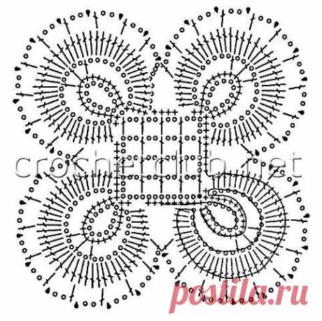 Квадратные мотивы крючком. | Terockisa. Магия петель. | Дзен