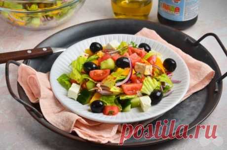 Греческий салат с латуком и зеленью – простой и вкусный рецепт с фото (пошагово)