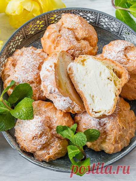 Рецепт юмбриков - заварных пирожных с творожным кремом на Вкусном Блоге