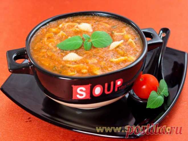 Вкуснейший томатный крем-суп с макаронами