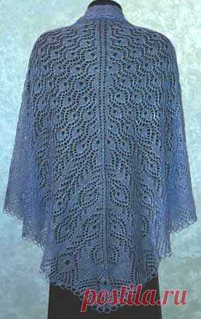 Peacock Feathers Shawl - lace knitting pattern by Fiddlesticks Knitting