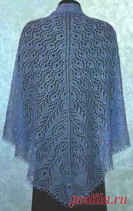 Peacock Feathers Shawl - lace knitting pattern by Fiddlesticks Knitting