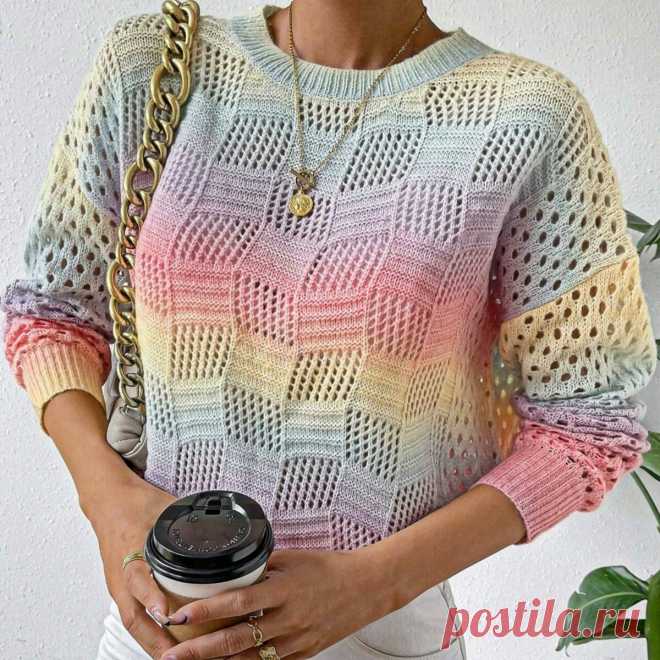 Радужный свитер спицами. Моя схема – Paradosik Handmade - вязание для начинающих и профессионалов