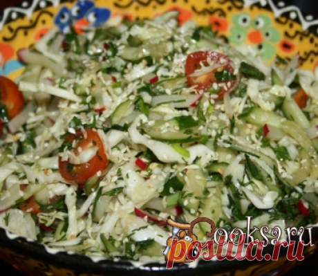 Постный овощной салат с очень вкусной заправкой фото рецепт приготовления