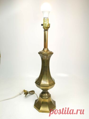 Vintage Table Lamp Tall Heavy Brass Mid Century Modern Brass | eBay