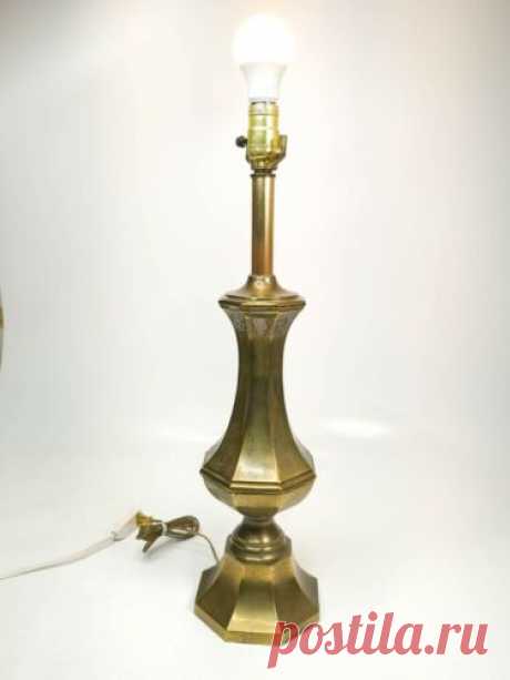 Vintage Table Lamp Tall Heavy Brass Mid Century Modern Brass | eBay