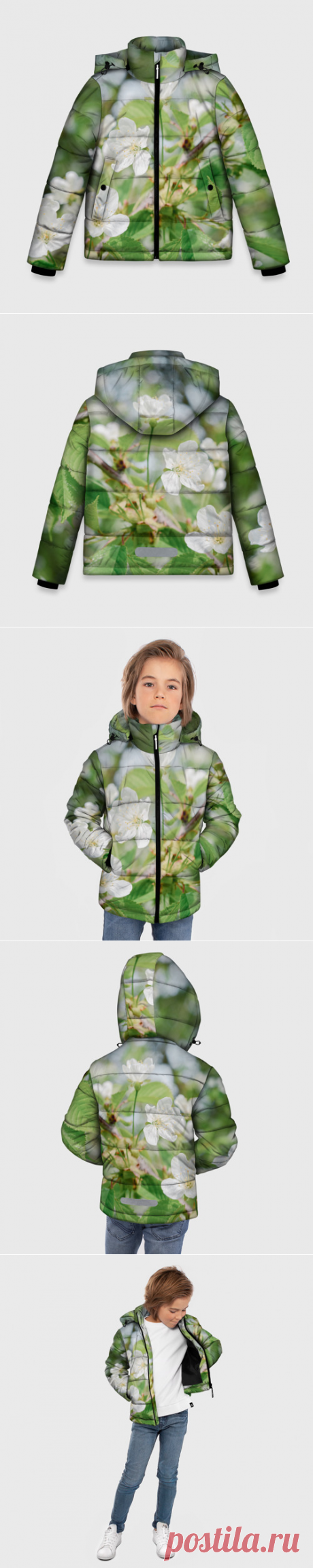 Зимняя куртка для мальчиков 3D Цветущая ветка вишни, фото - купить по цене 9985 руб в интернет-магазине Всемайки, арт 3652995
