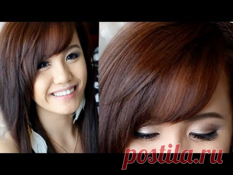 How to Cut &amp; Style Side Swept Bangs - YouTube