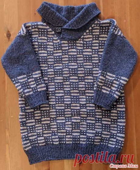 Детский свитер &quot;ленивым&quot; жаккардом и отзыв о пряже etrofil re-born
