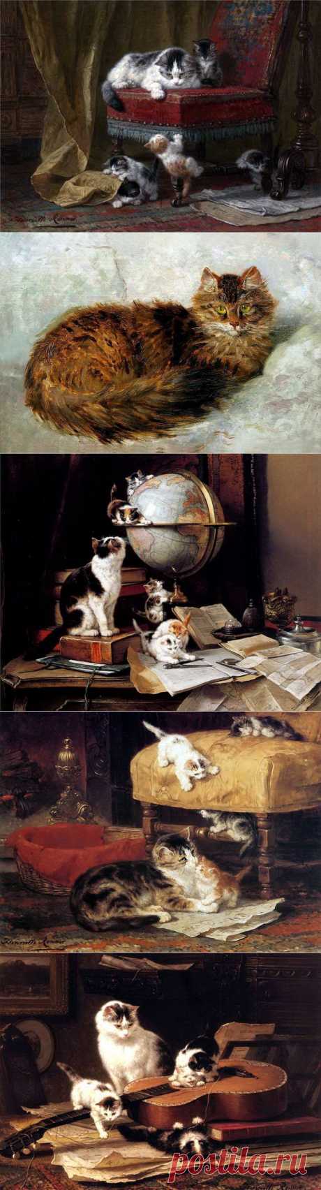 Кошки-шалунишки художницы Henriette Ronner-Knip.