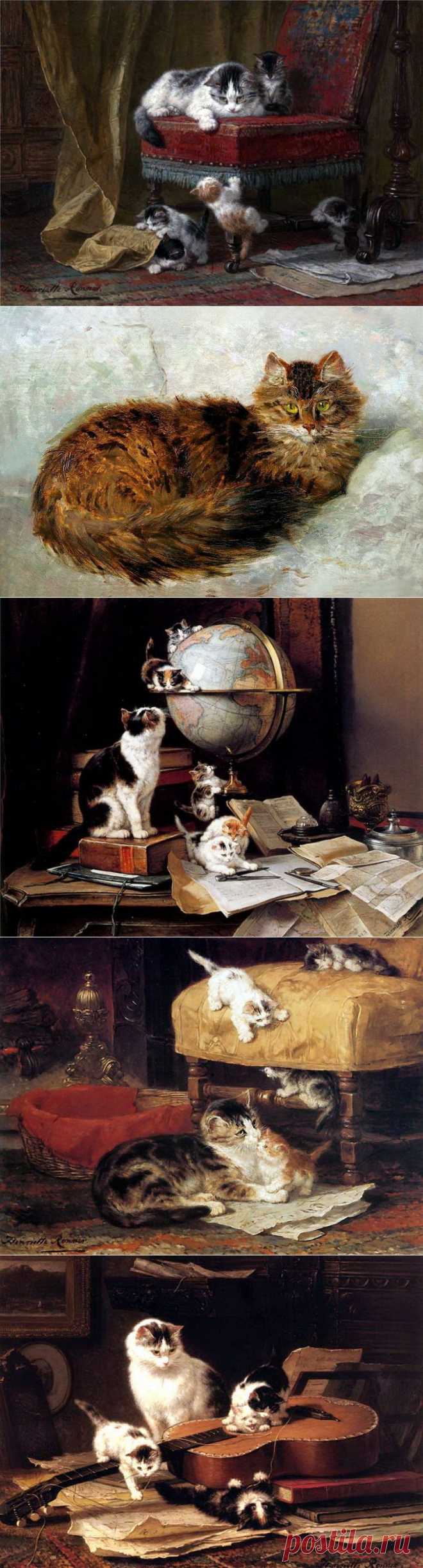 Кошки-шалунишки художницы Henriette Ronner-Knip.