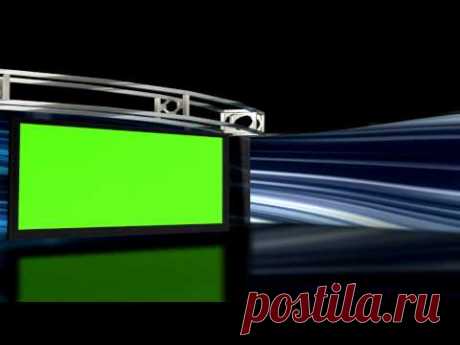 FREE HD Virtual Studio set Background 1 with Green screen TV set ~ Chroma key