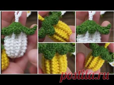 Crochet Corn🌽Tutorial amigurumi for beginner🌽keychain🌽Амігурумі для початківців🌽Брелок