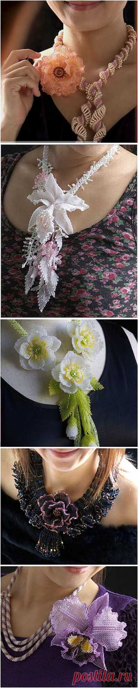 Бисероплетение: цветочные ювелирные изделия