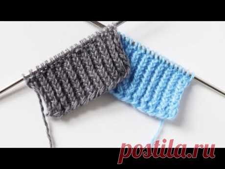 Резинка со скрещеными петлями| Восточные и западные петли |Мастер-класс #knitting #резинкаспицами