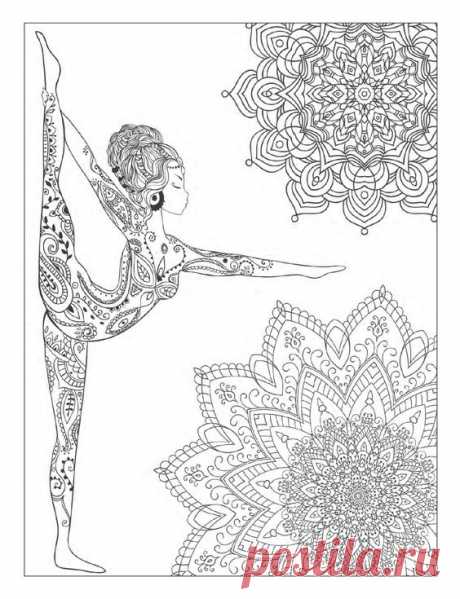 Yoga and meditation coloring book for adults: With Yoga Poses and Mandalas
