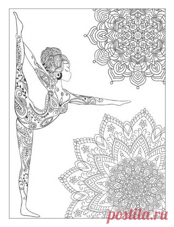 Yoga and meditation coloring book for adults: With Yoga Poses and Mandalas