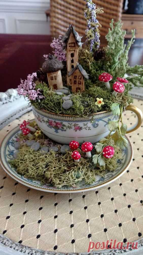 Quaint Small Village in Pixie Territory Fairy/ fairies / garden / gardening inspiration ideas / tea cup