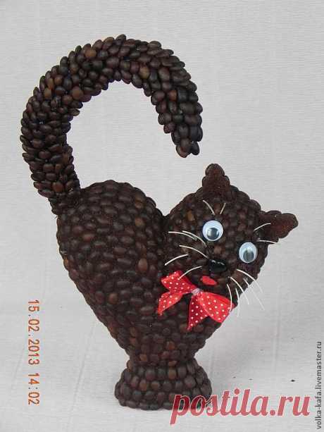 Кофейный кот - коричневый,кофе,кофейная игрушка,кофейный,кот,валентинка