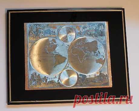 The Whole World Map Nova Orbis Tabvla In Lvcem Edita Foil Etching Kafka Vintage | eBay