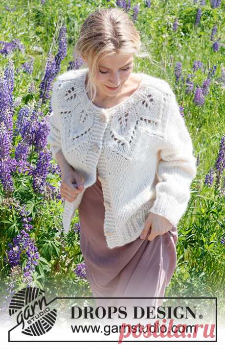 Leaf Ring Cardigan / DROPS 232-7 - Free knitting patterns by DROPS Design