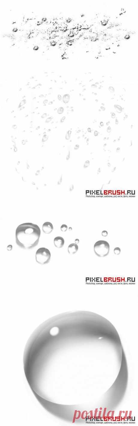 Different drops - dew, water and rain | Разные капли - роса, вода и дождь » PixelBrush - Портал о дизайне
