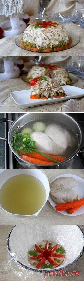 Как приготовить заливное из курицы. - рецепт, ингридиенты и фотографии