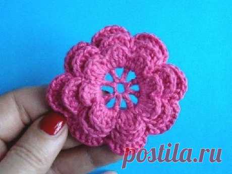 Вязаные цветы Урок 5 Ирландский цветок Crochet flower pattern