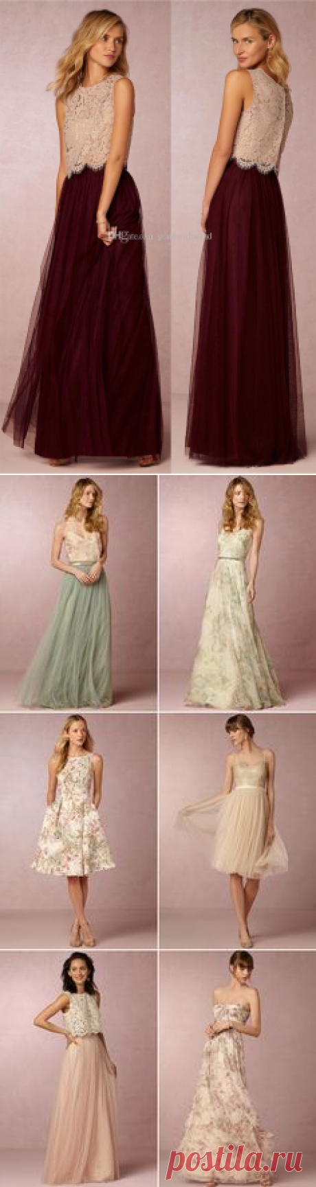 (31) 2016 long burgundy bridesmaid dresses lace top and tulle skirt dresses for wedding wedding guest dresses party dresses