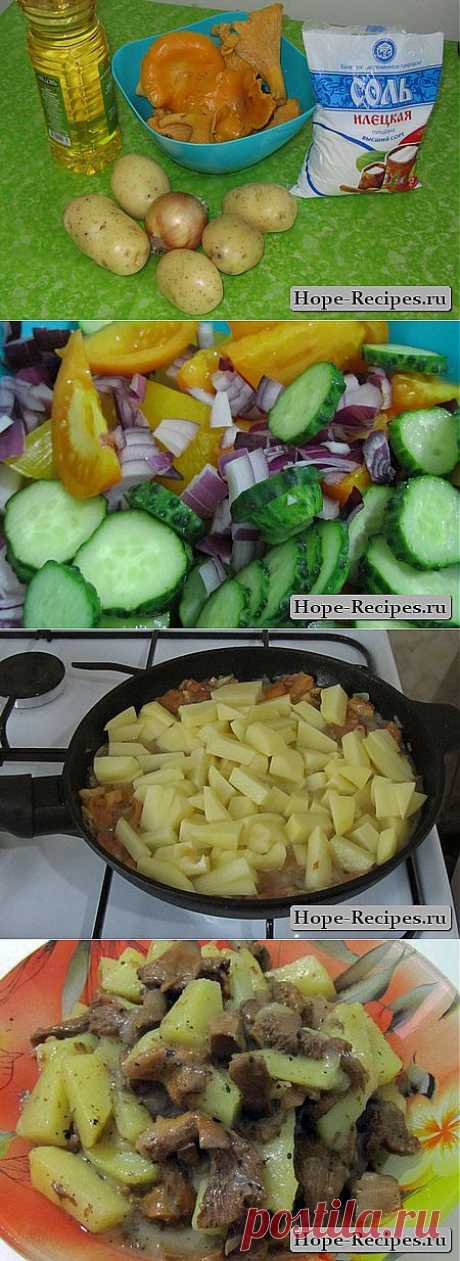 Лисички жареные с картошкой и лучком (рецепт + фотографии) © Кулинарный блог #Рецепты Надежды
