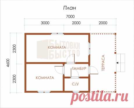 Купить садовый домик с террасой 7x4,6 м «МИЛАН» в Москве и МО