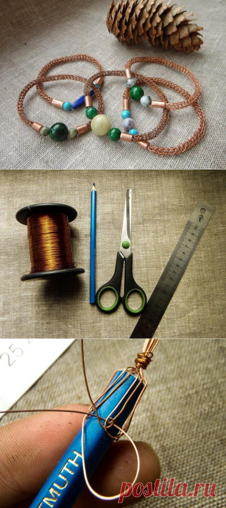 Плетение цепочки в технике viking knit