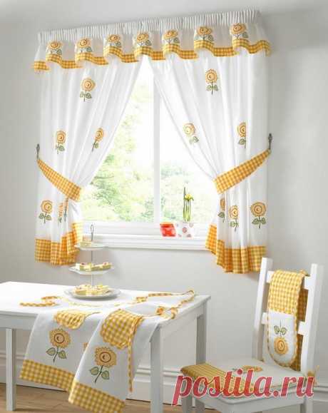 beautiful sunflower motif kitchen window valance and curtains