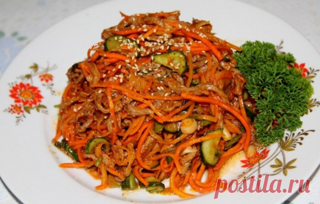 Салат с корейской морковью и грибами — Sloosh – кулинарные рецепты