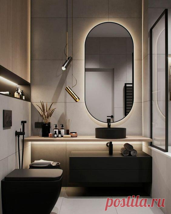 Как оформить интерьер ванной в современном стиле? Плитка, мебель и сан .