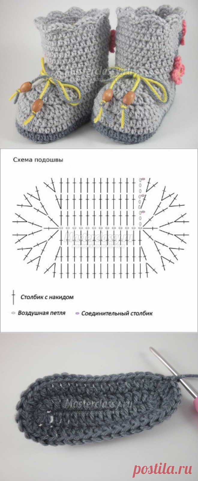 Простые схемы пинеток крючком для начинающих