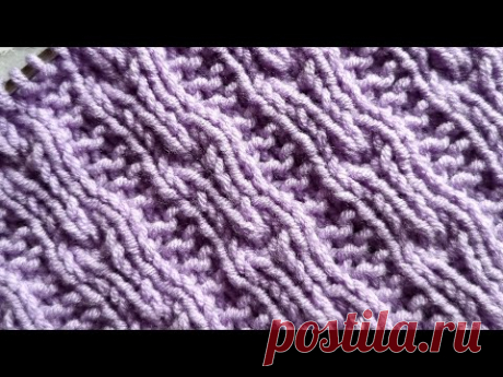 Узор спицами "Перо павлина"🧶❤️ knitting pattern.
