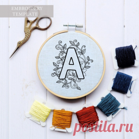 Alphabet Embroidery Letter Embroidery Floral Embroidery | Etsy Moldova