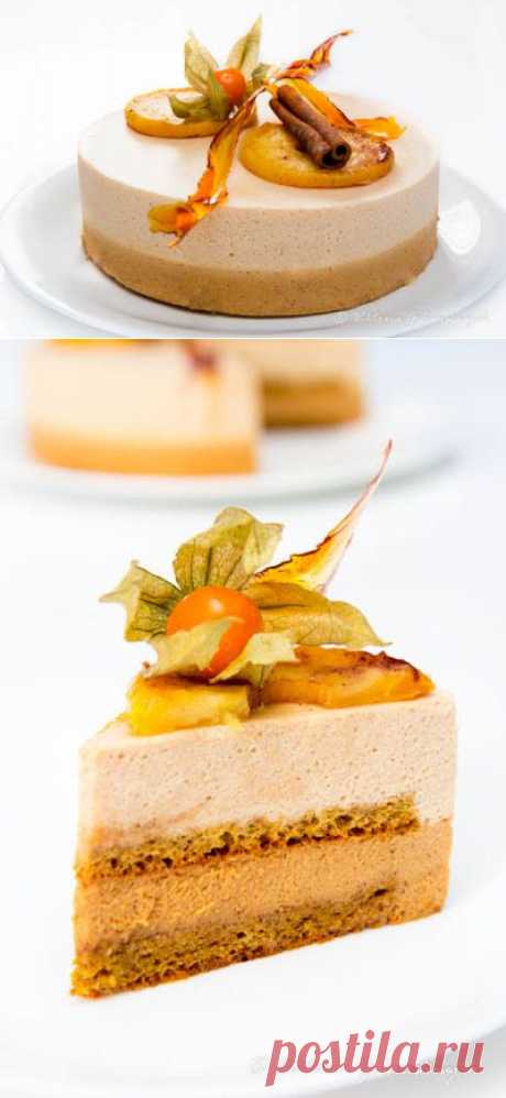 Любопытный повар - Торт с корично-карамельным и яблочным муссом