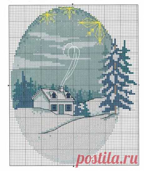 Зимние домики: 29 схем для вышивки крестом - Ярмарка Мастеров - ручная работа, handmade