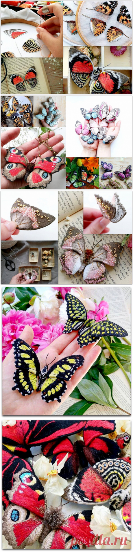 Эстонская мастерица вышивает удивительные броши-бабочки — они словно живые | Paradosik_Handmade | Яндекс Дзен