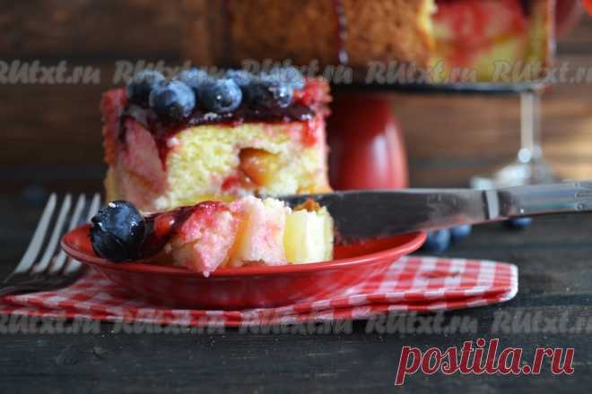 Пирог с творогом, ягодами и нектаринами - рецепт с фото