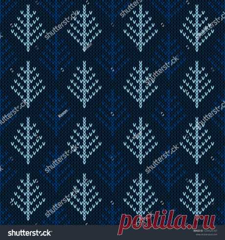 Vector de stock (libre de regalías) sobre Christmas Knitted Pattern Winter Geometric Seamless1235525167
