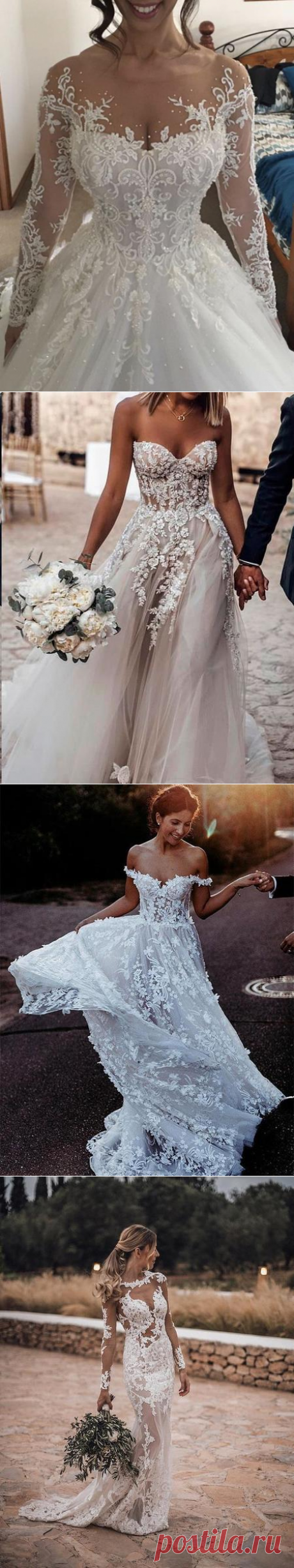 Chic Wedding Dresses Scoop Long Sleeve Ball Gown Beading Bridal Gown J – Anna PromDress