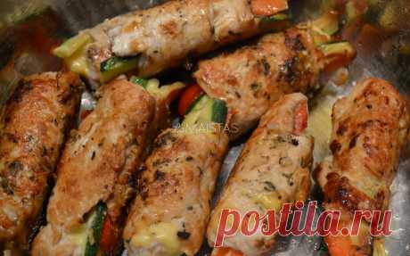Куриные рулетики с овощами | La Food