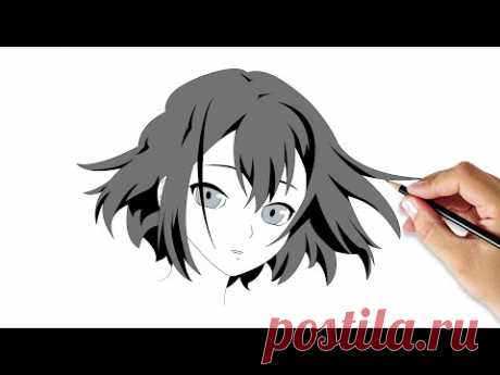 How to draw anime girl easy step by step - video tutorial